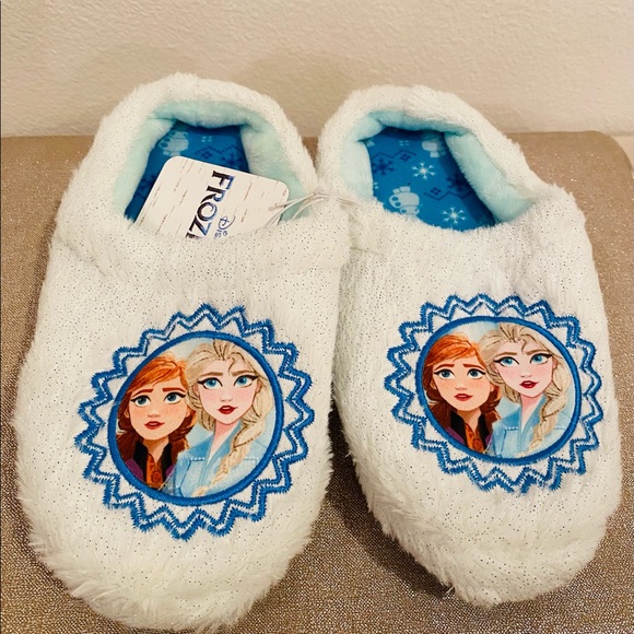 Disney Girls Toddler Frozen Anna & Elsa Slippers